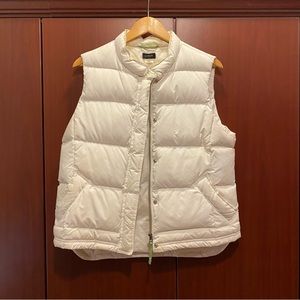 J Crew Winter White Puffer Vest - size Large